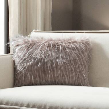 Grey best sale fur pillows